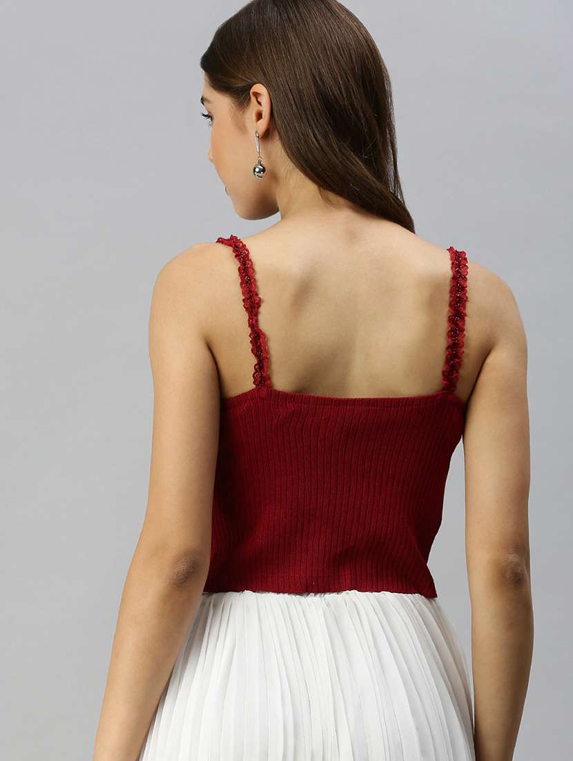 cami neck solid crop top  - 18393052 -  Standard Image - 2