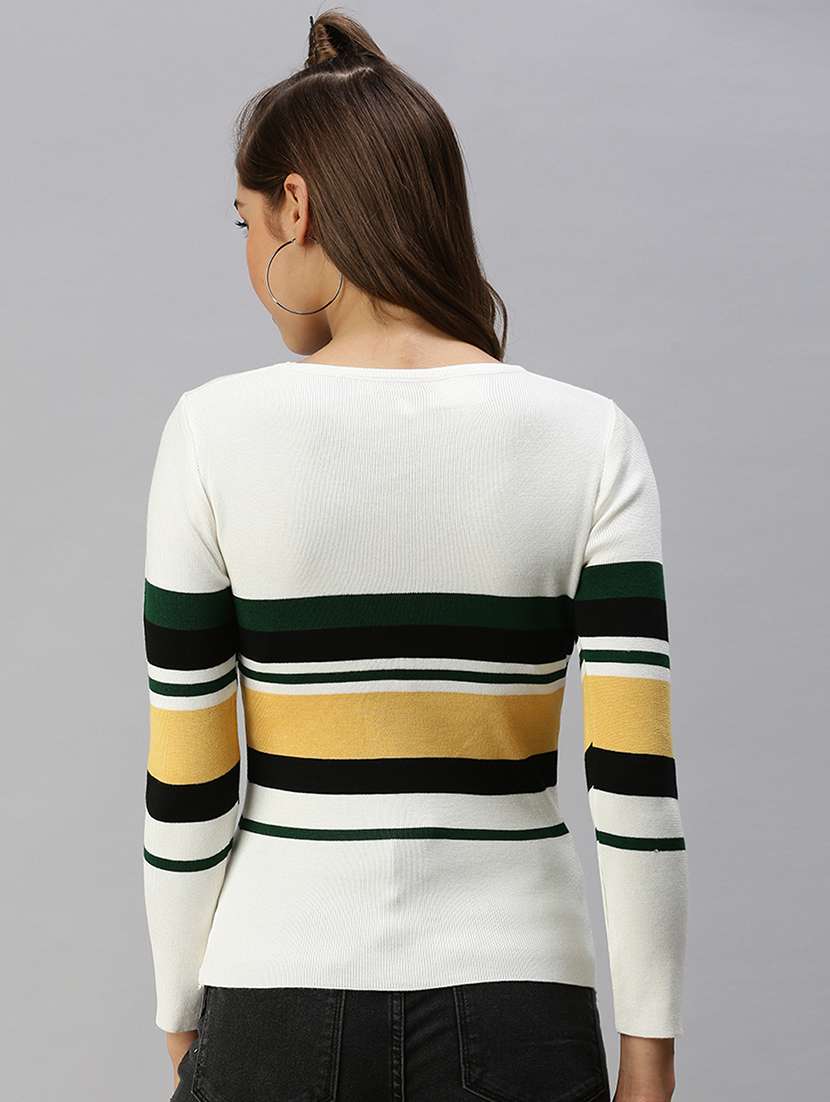 round neck striped regular top - 18393056 -  Standard Image - 2