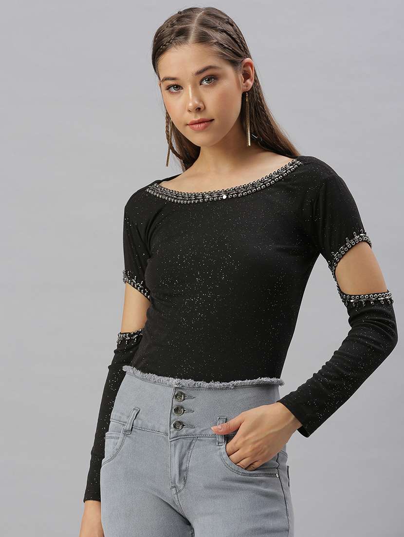 boat neck solid regular top 