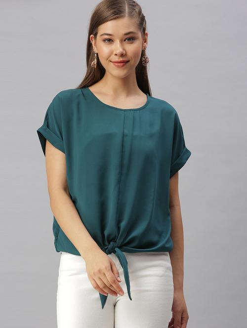 women's straight round neck top - 18393074 -  Standard Image - 0