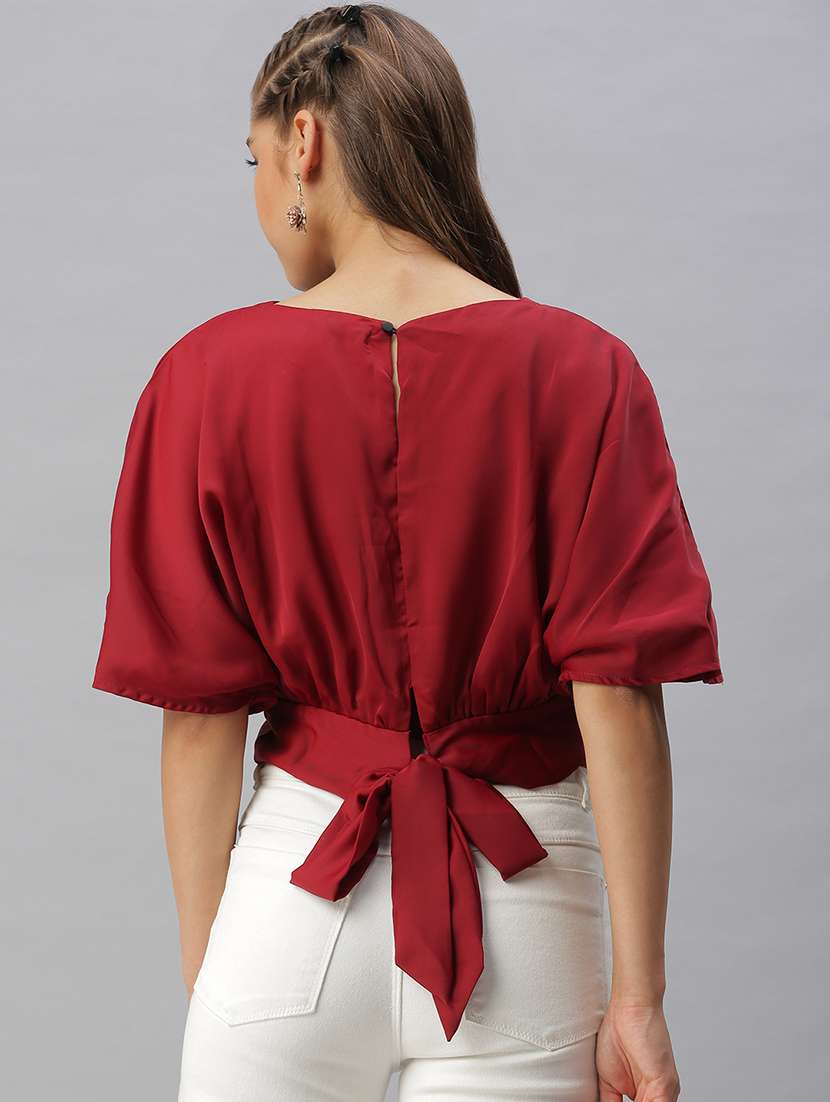 women's crop v neck top - 18393076 -  Standard Image - 2