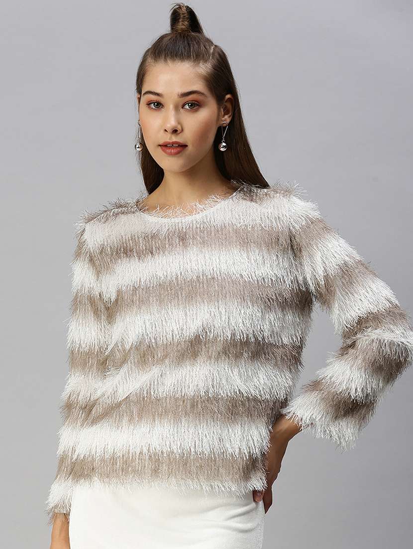 long sleeved striped regular top