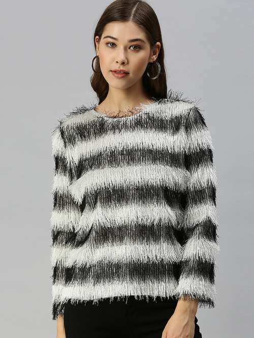 long sleeved striped regular top - 18393088 -  Standard Image - 0