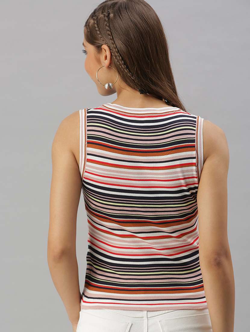 sleeveless striped regular top - 18393089 -  Standard Image - 2