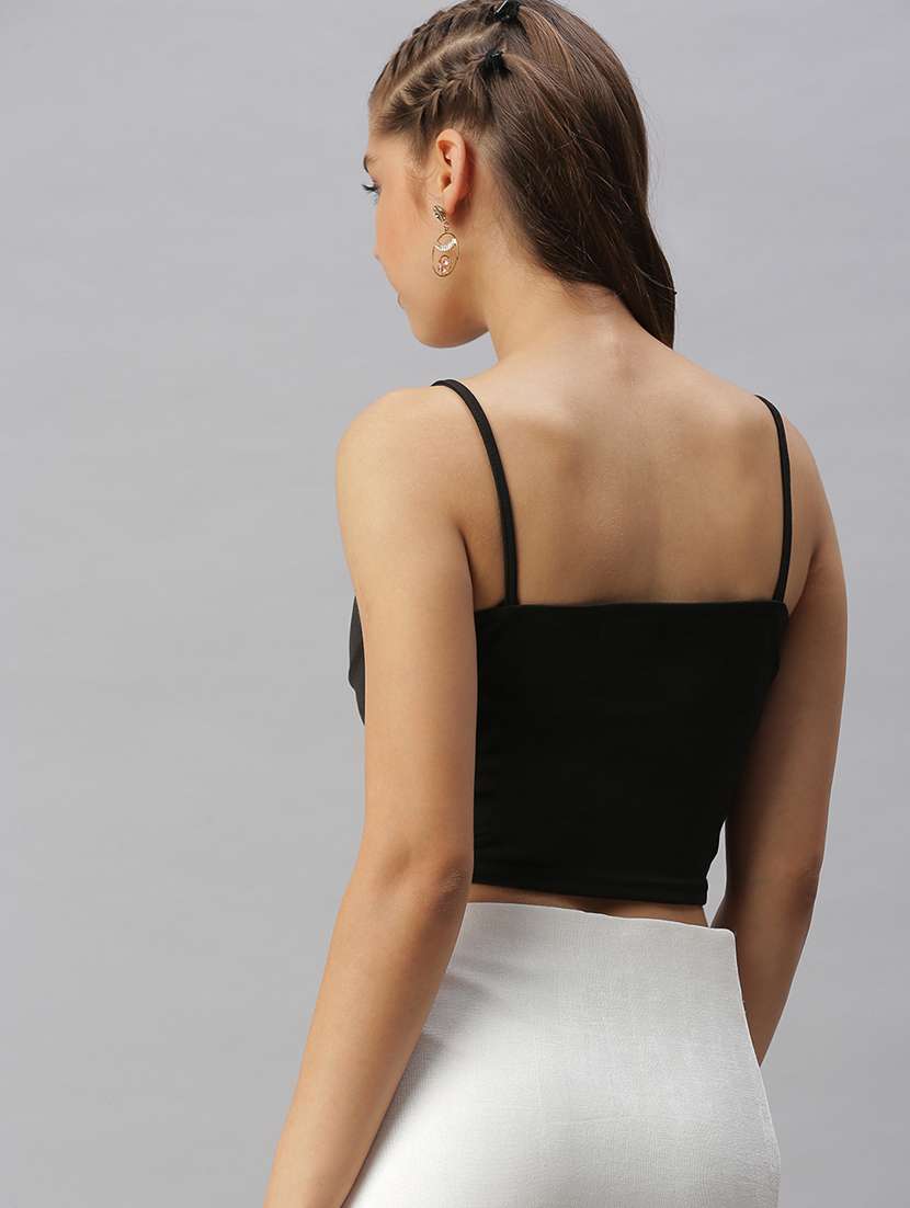 women's crop shoulder strap top - 18393093 -  Standard Image - 2