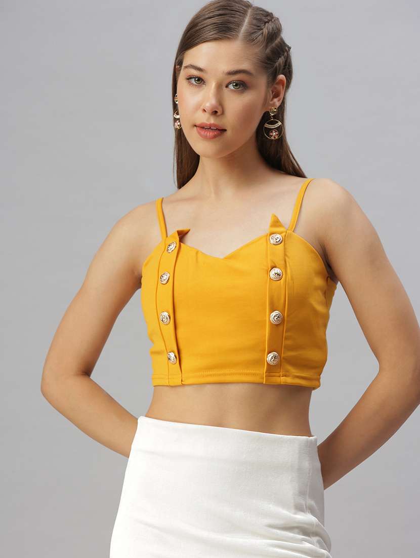 women's crop shoulder strap top