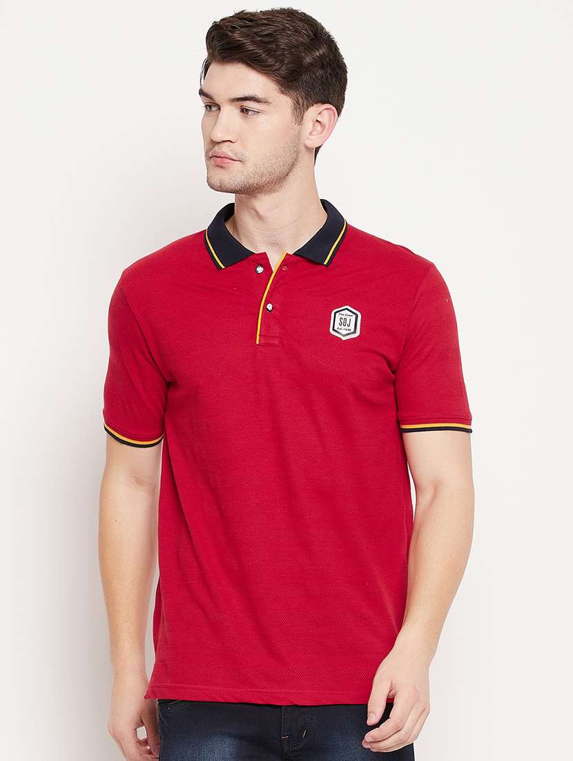 red solid polo t-shirt