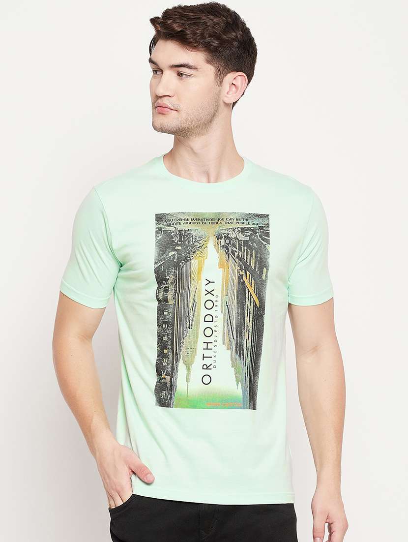 green front print t-shirt