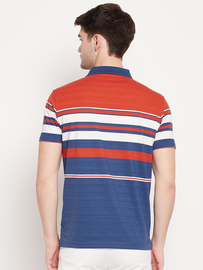 orange striped polo t-shirt - 18393215 - Standard Image - 2