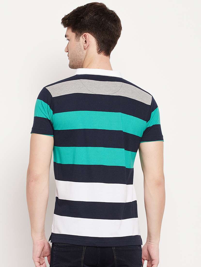 navy blue striped polo t-shirt - 18393224 -  Standard Image - 2