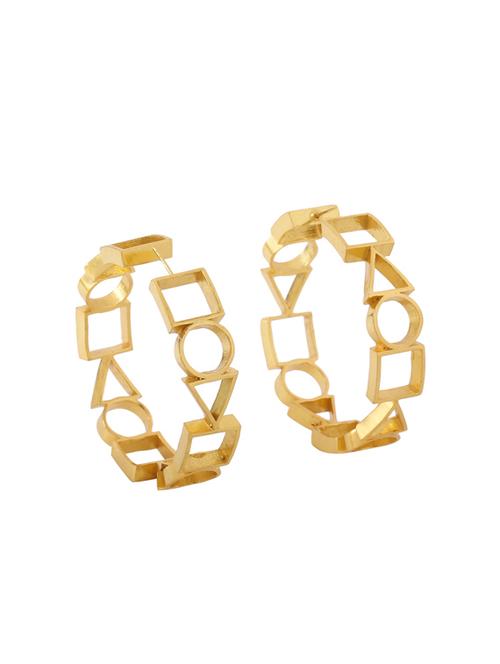 gold brass hoop earring - 18393383 -  Standard Image - 0