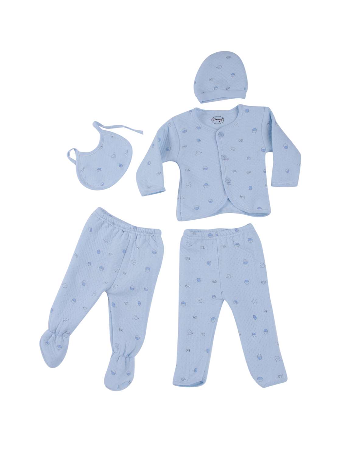 blue printed twin sets 