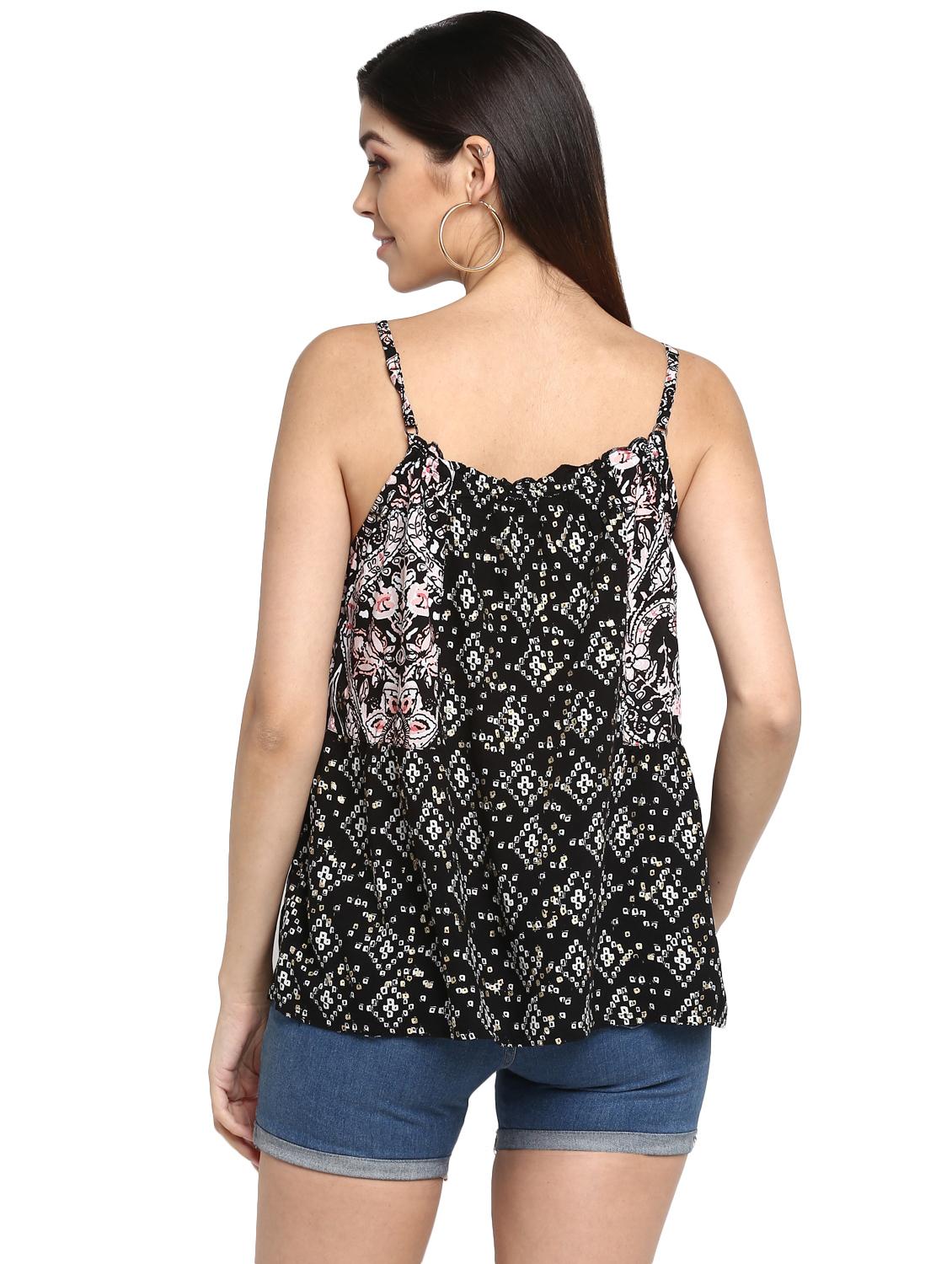 women's a line shoulder strap top - 18393483 - Standard Image - 2