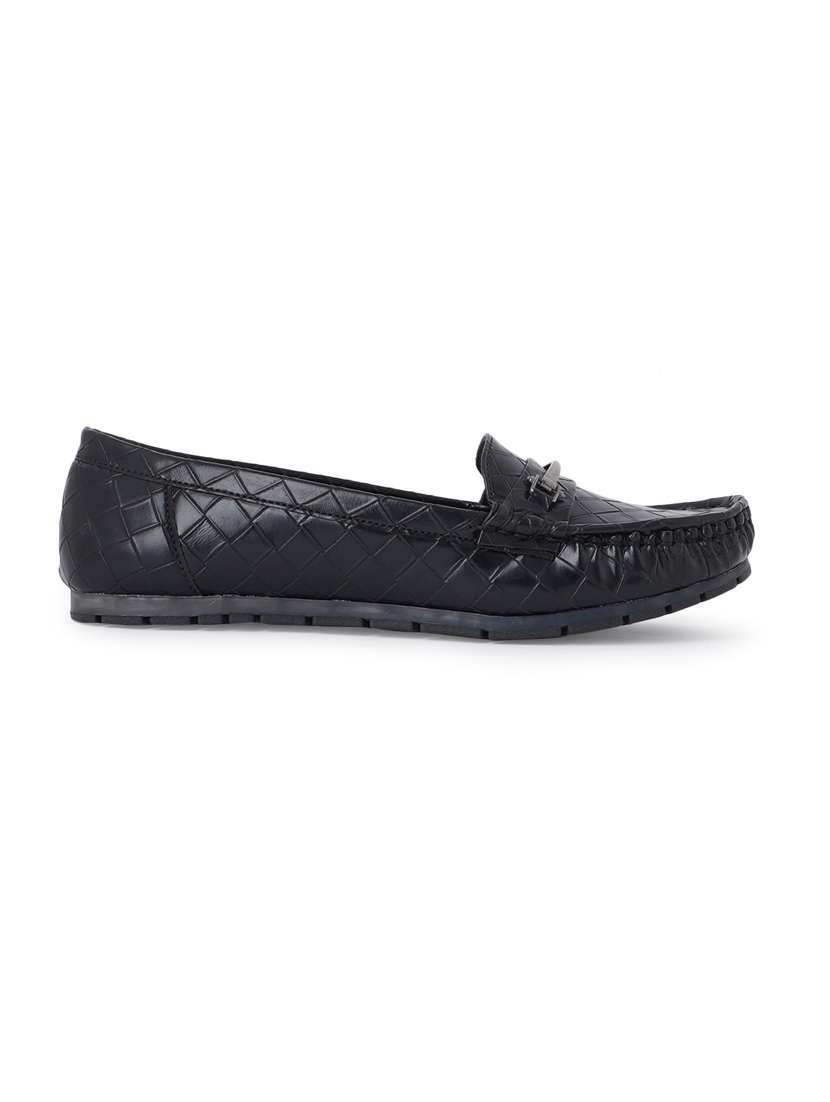 black synthetic slip on loafers - 18393516 -  Standard Image - 2