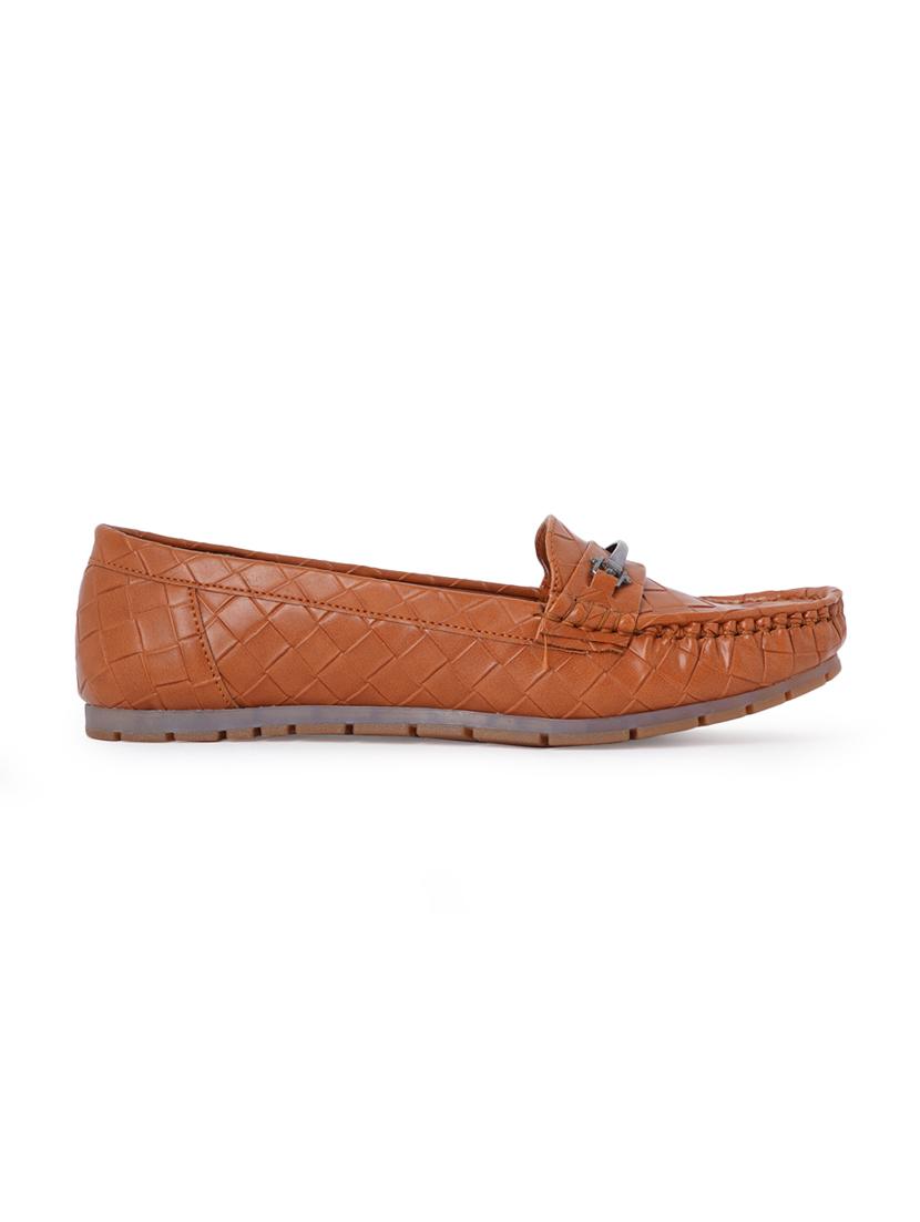 tan synthetic slip on loafers - 18393518 - Standard Image - 2