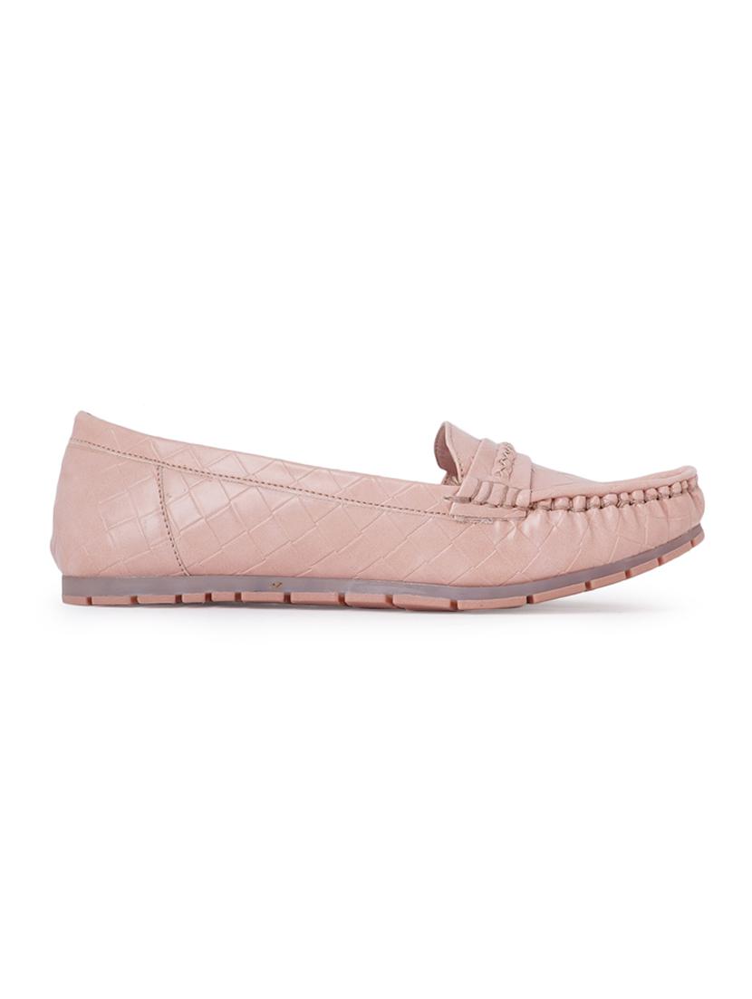 pink synthetic slip on loafers - 18393520 - Standard Image - 2