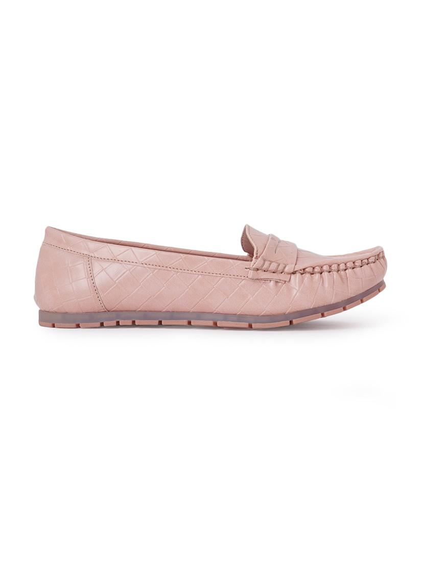 pink synthetic slip on loafers - 18393523 - Standard Image - 2