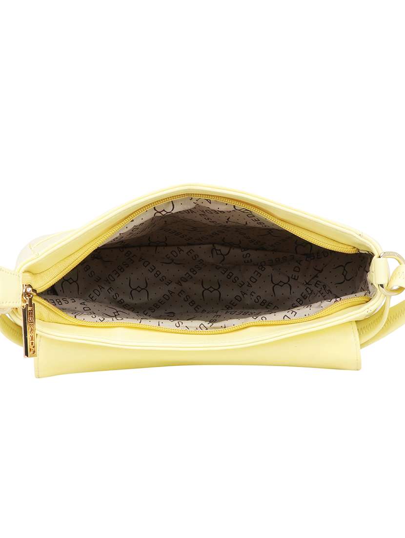 yellow leatherette (pu) sling bag - 18393702 - Standard Image - 2