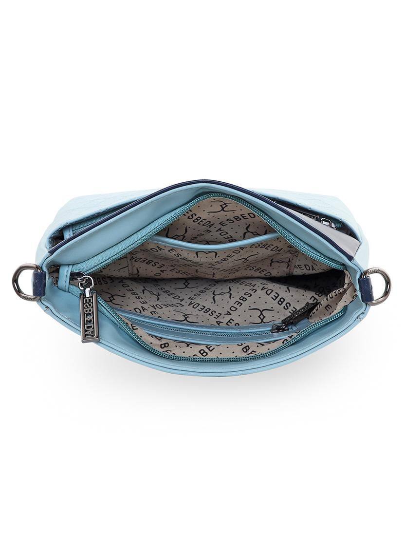 light blue textured regular sling bag - 18393729 - Standard Image - 2