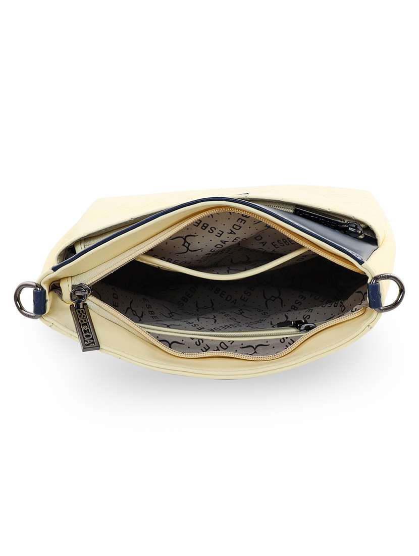 yellow textured regular sling bag - 18393737 -  Standard Image - 2