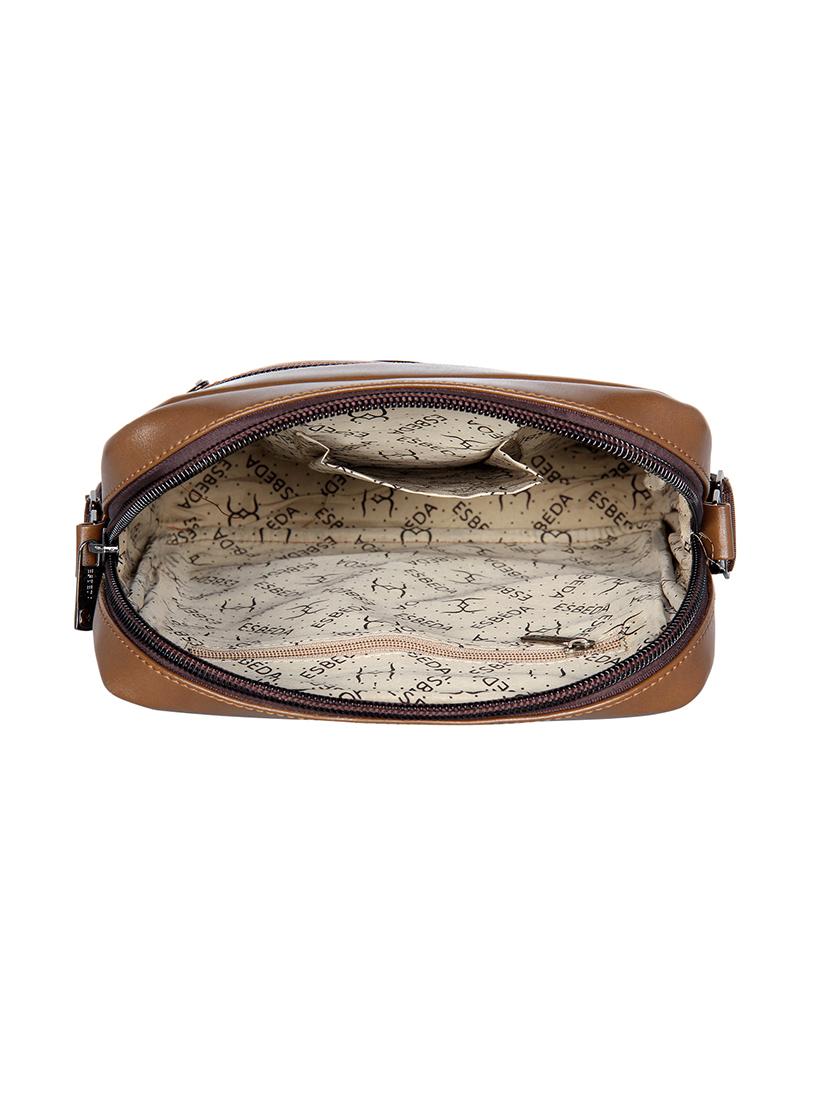 khaki solid regular sling bag - 18393753 - Standard Image - 2