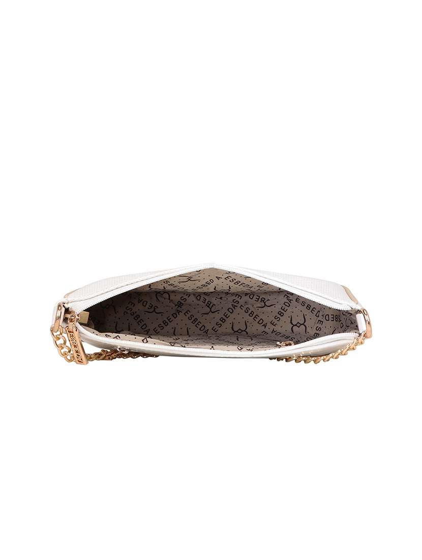 white textured regular sling bag - 18393810 - Standard Image - 2
