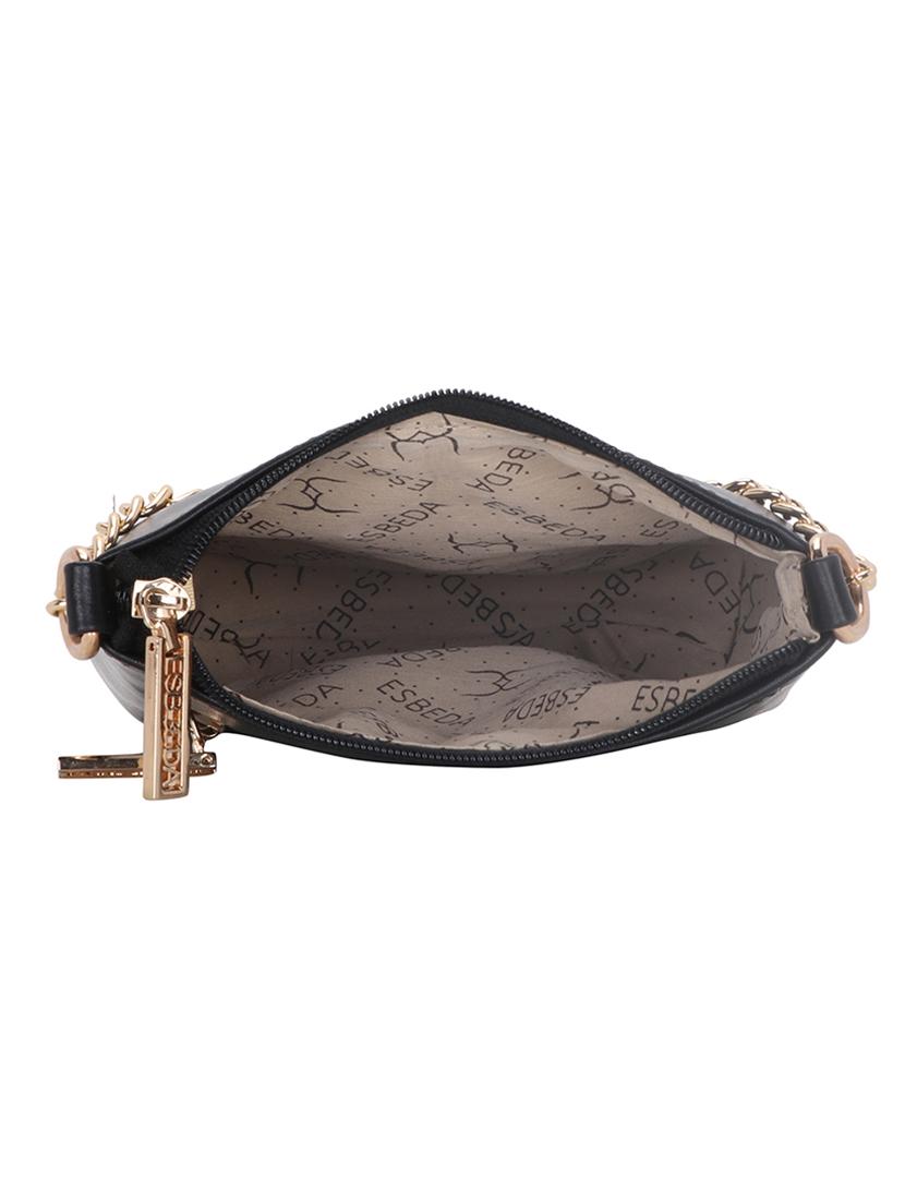black solid regular sling bag - 18393814 - Standard Image - 2