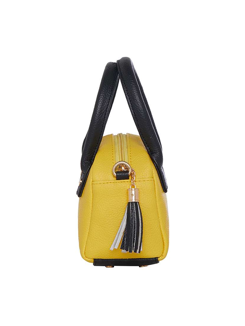 yellow solid regular sling bag - 18393829 - Standard Image - 2