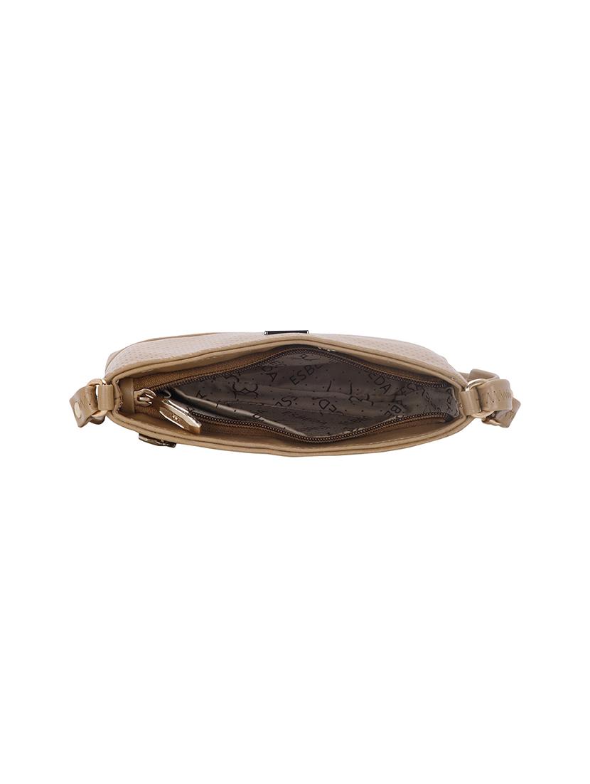 beige textured regular sling bag - 18393848 - Standard Image - 2