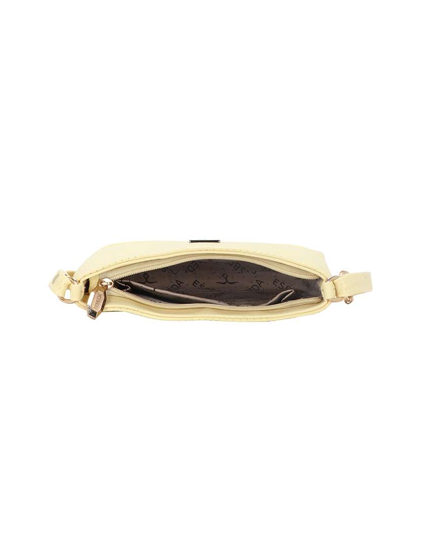 yellow textured regular sling bag - 18393849 - Standard Image - 2