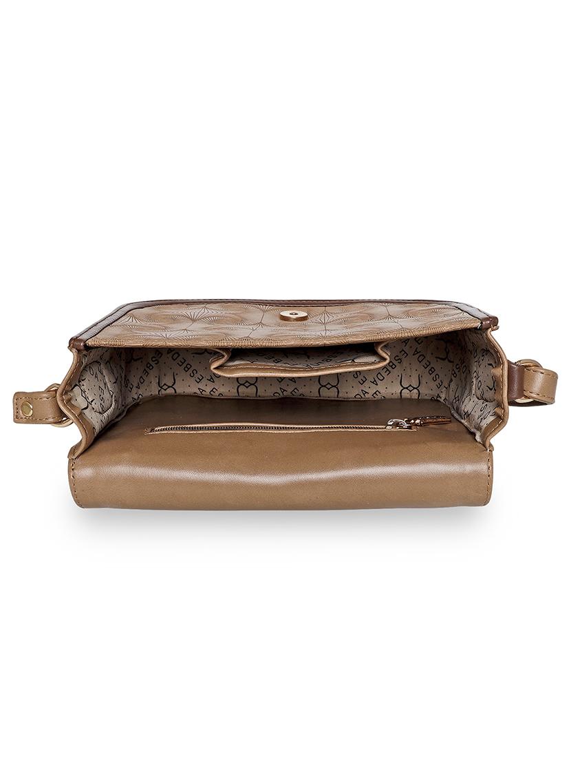 beige textured regular sling bag - 18393867 - Standard Image - 2