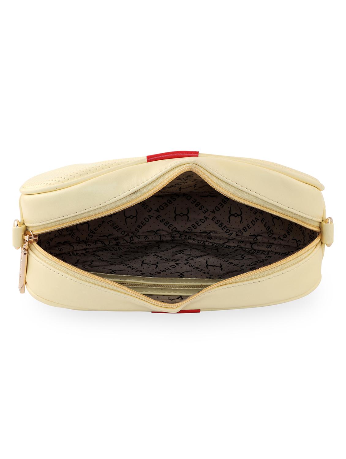 yellow textured regular sling bag - 18393876 - Standard Image - 2