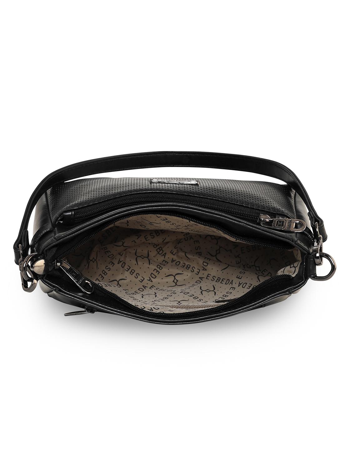 black textured regular sling bag - 18393887 - Standard Image - 2