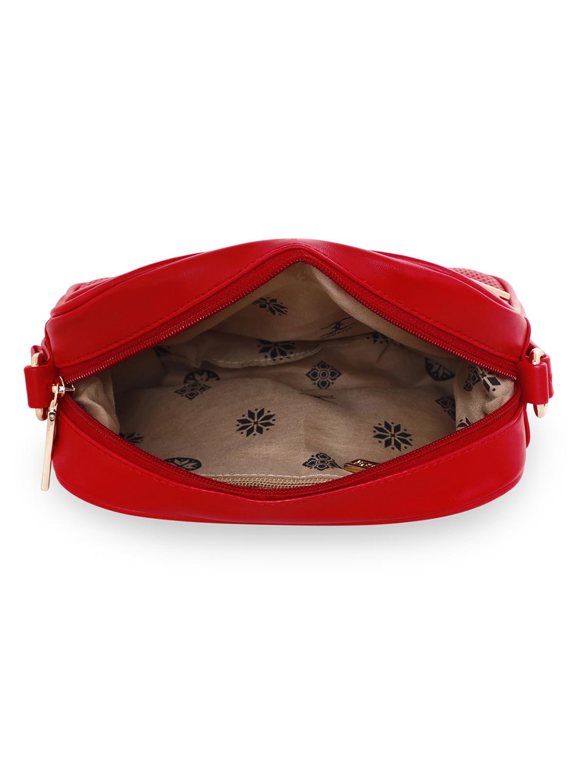 red textured regular sling bag - 18393905 - Standard Image - 2