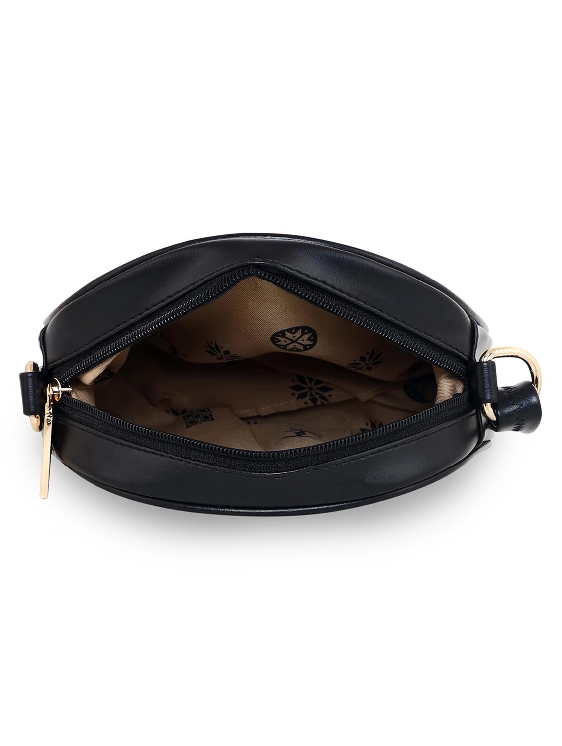 black textured regular sling bag - 18393908 - Standard Image - 2