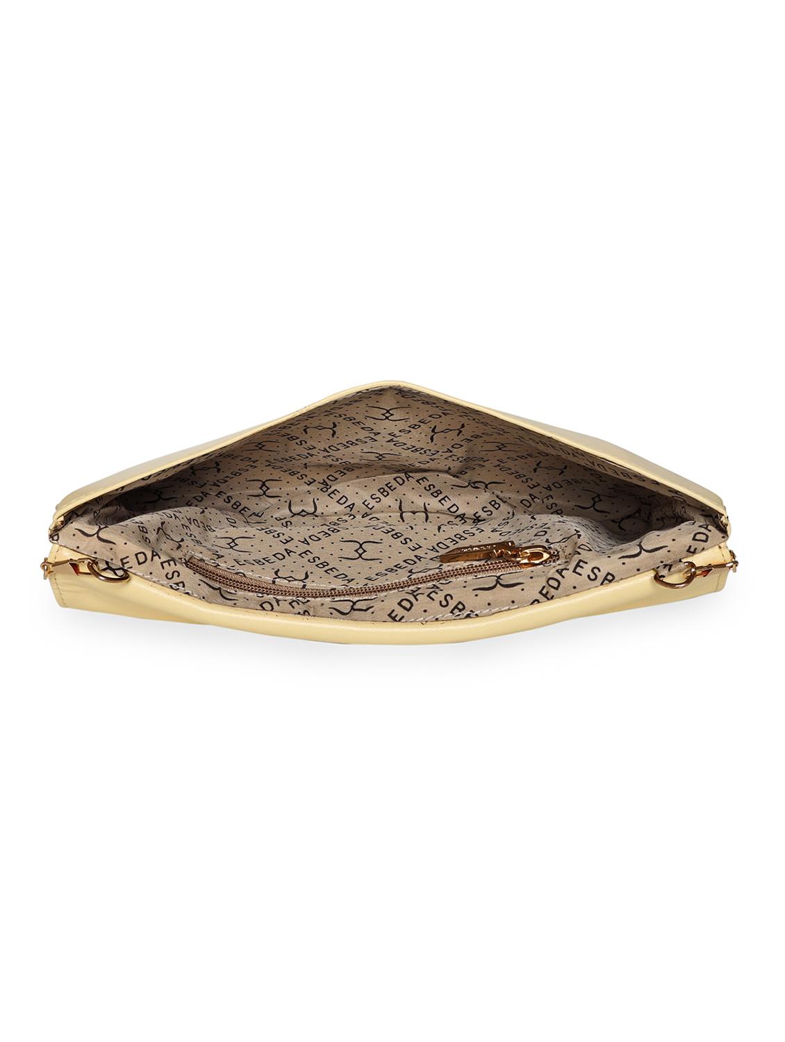 yellow leatherette envelope clutch - 18393976 - Standard Image - 2