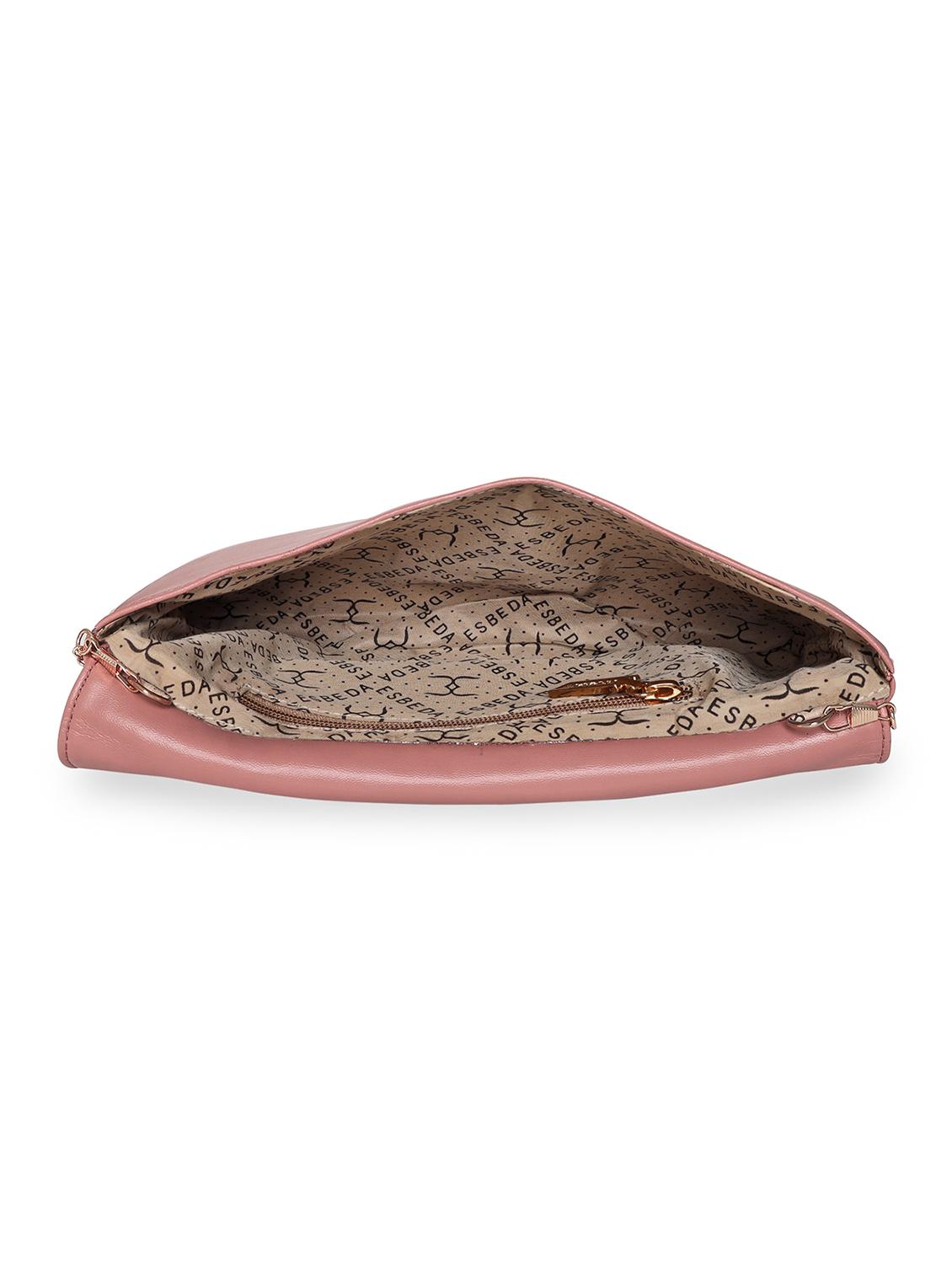 pink leatherette envelope clutch - 18393980 - Standard Image - 2