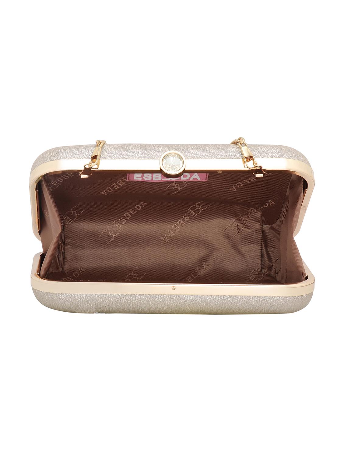 silver textured box clutch - 18393992 - Standard Image - 2