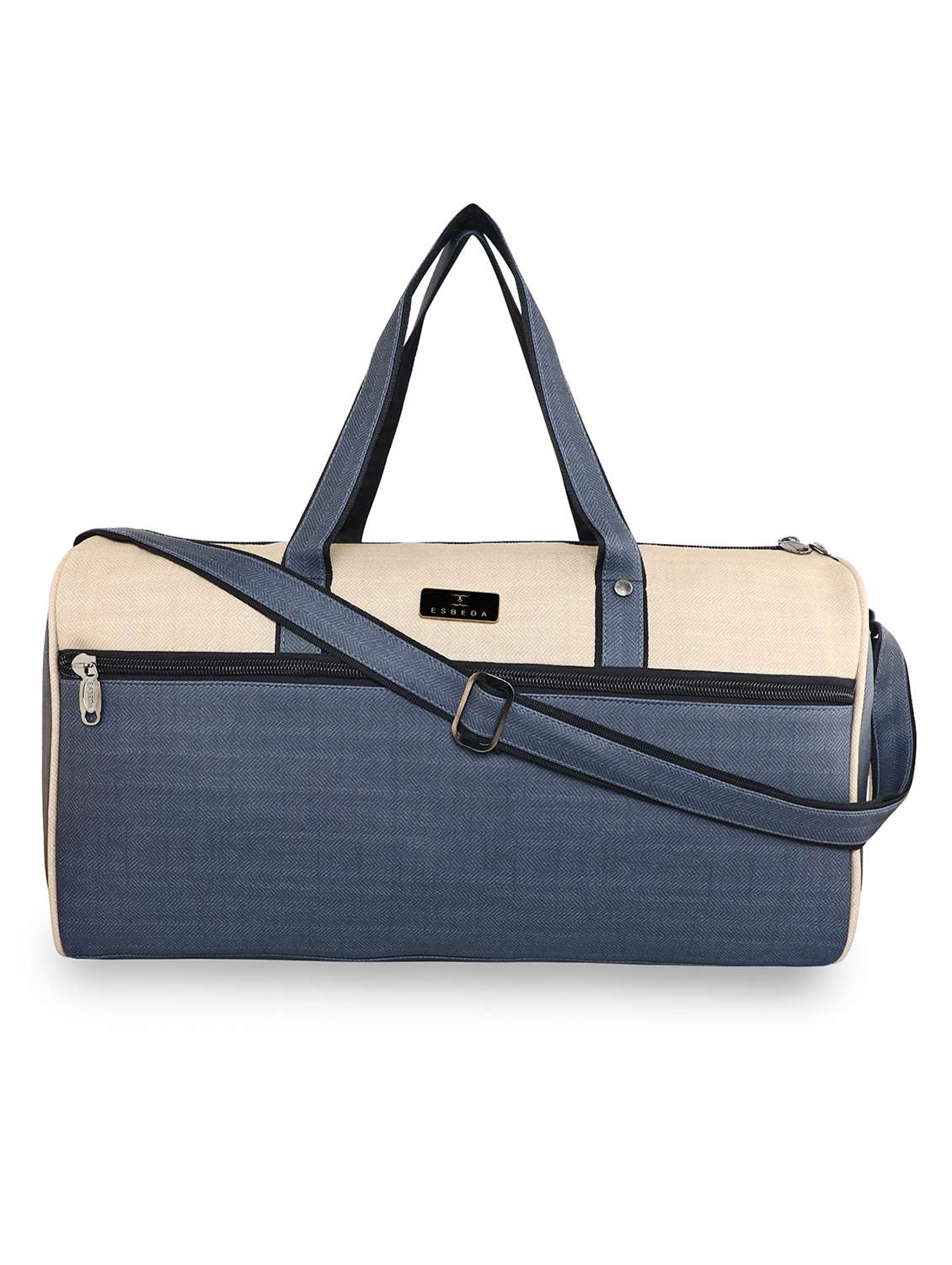 blue leatherette (pu) dufflebag