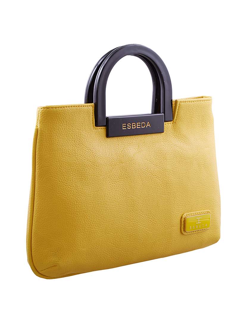 yellow leatherette (pu) handbag - 18394055 - Standard Image - 2