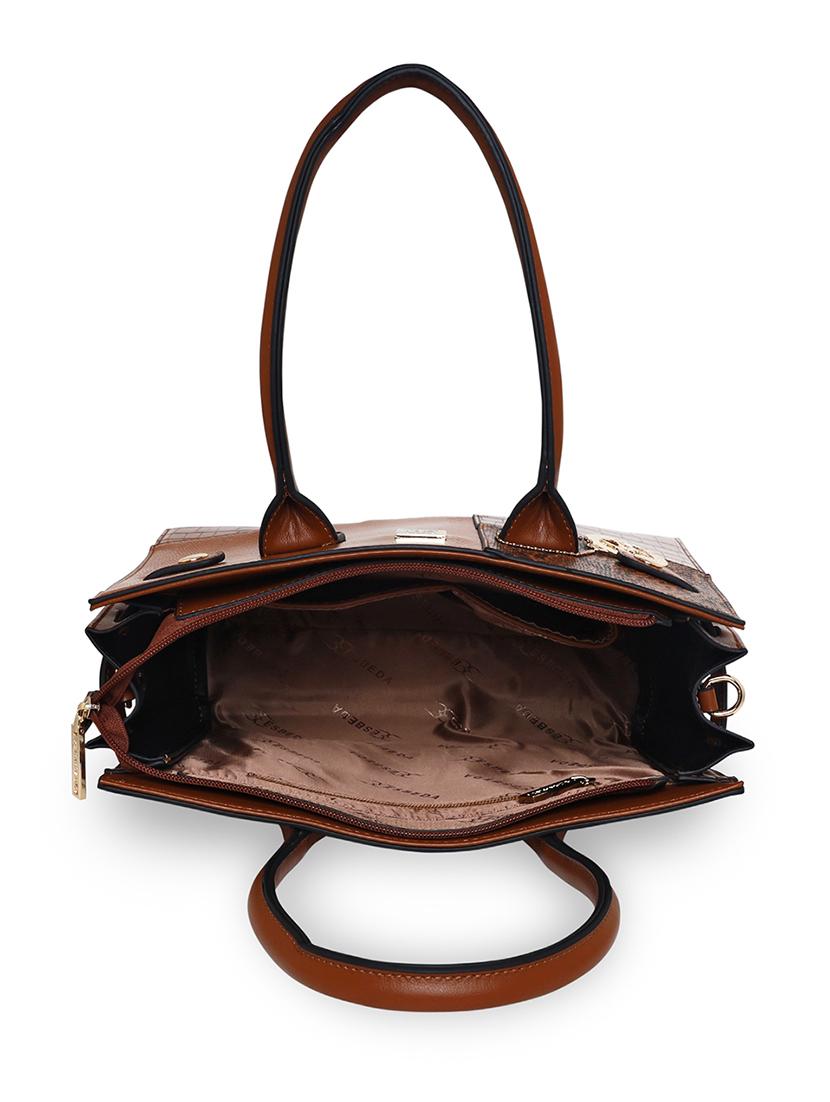 tan leatherette (pu) handbag - 18394078 - Standard Image - 2