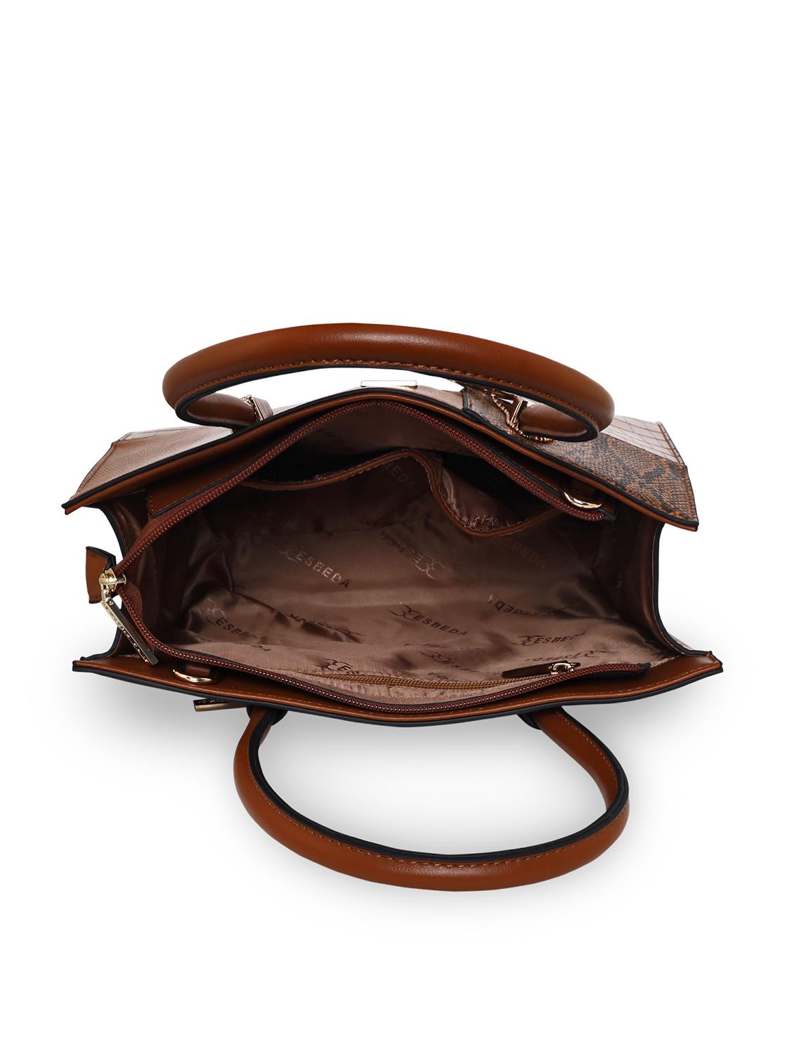 tan leatherette (pu) handbag - 18394082 - Standard Image - 2
