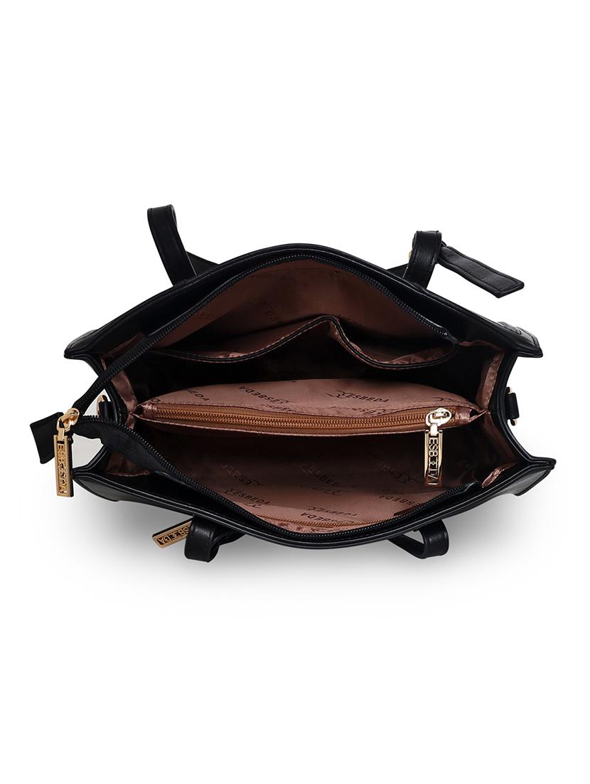 black leatherette (pu) handbag - 18394088 - Standard Image - 2