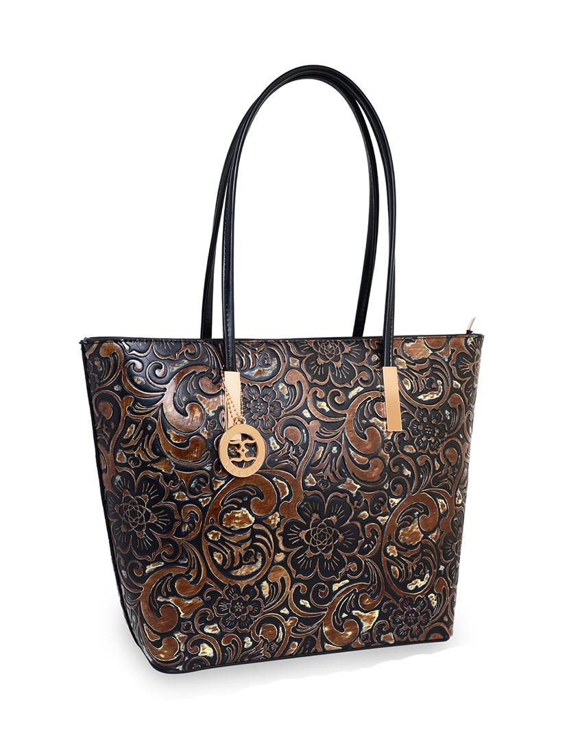 brown leatherette (pu) handbag - 18394136 - Standard Image - 2