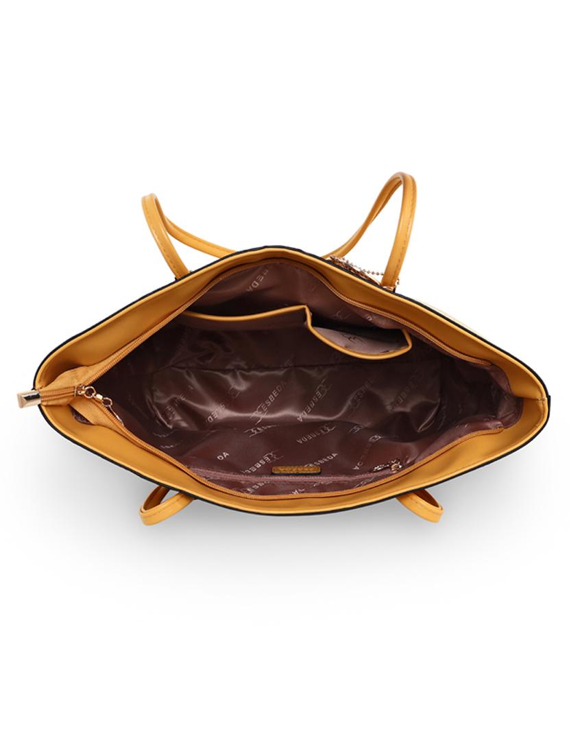 yellow leatherette (pu) handbag - 18394139 - Standard Image - 2