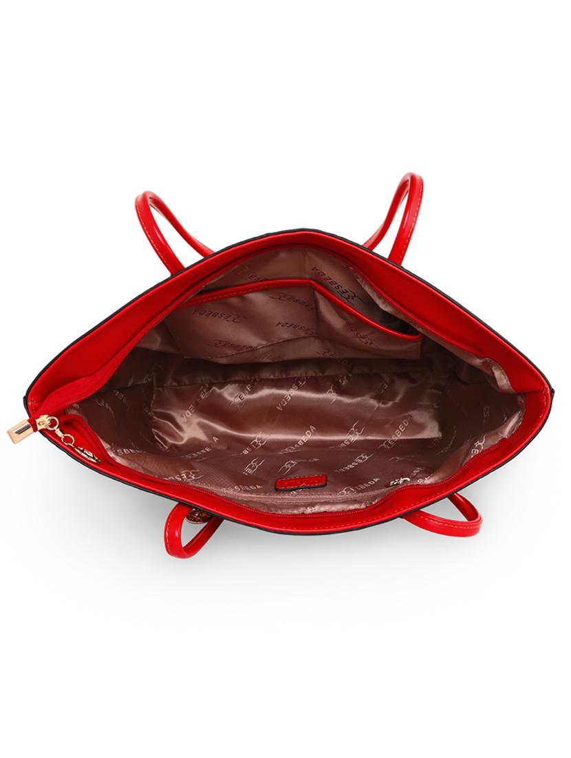 red leatherette (pu) handbag - 18394142 - Standard Image - 2