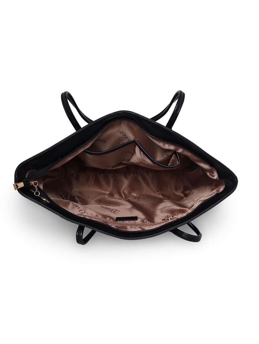 black leatherette (pu) handbag - 18394145 - Standard Image - 2