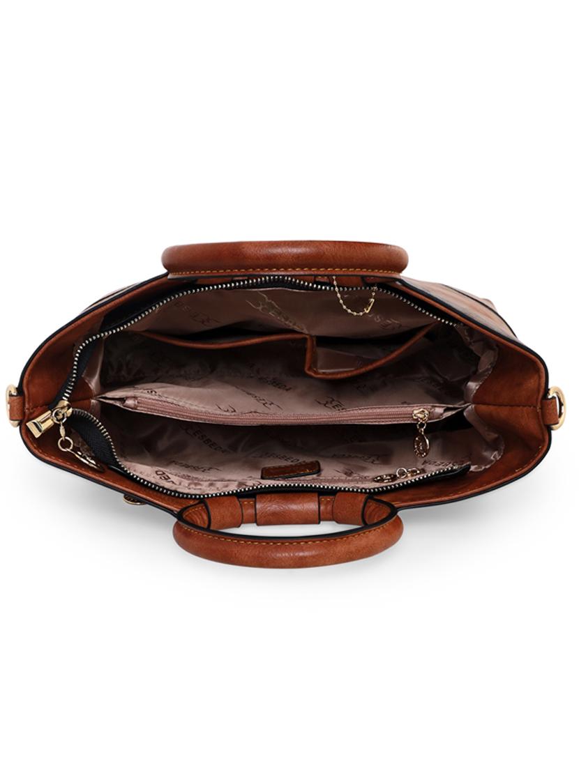 tan leatherette (pu) handbag - 18394165 - Standard Image - 2
