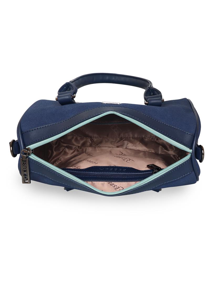 blue leatherette (pu) handbag - 18394182 - Standard Image - 2