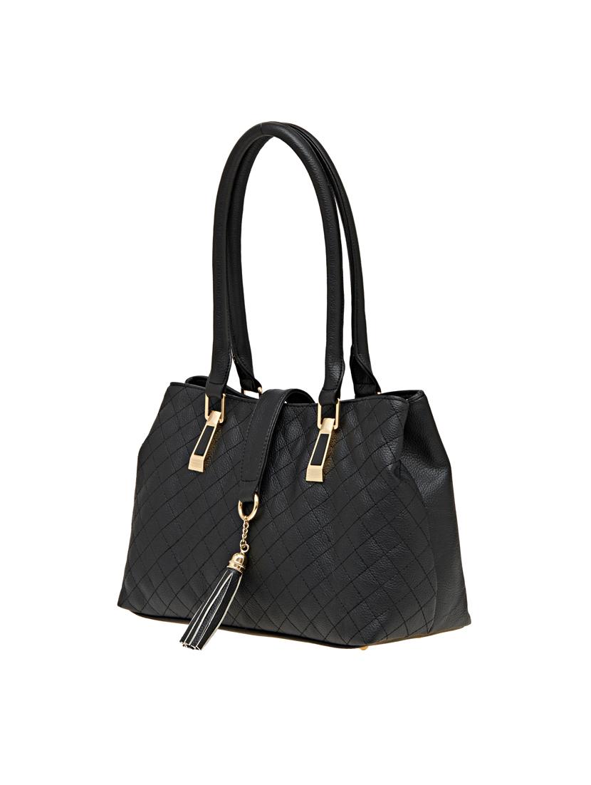black leatherette (pu) handbag - 18394228 - Standard Image - 2